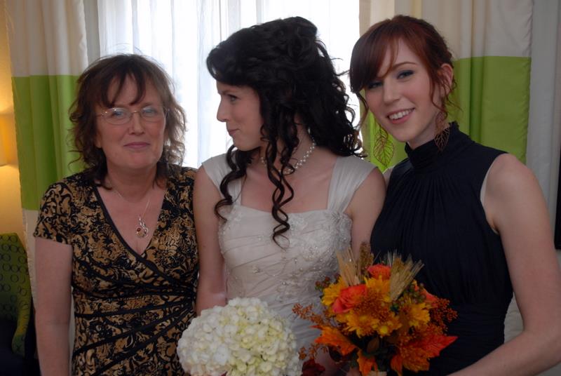 From left to right: Andrea's mother, herself, and her sister 