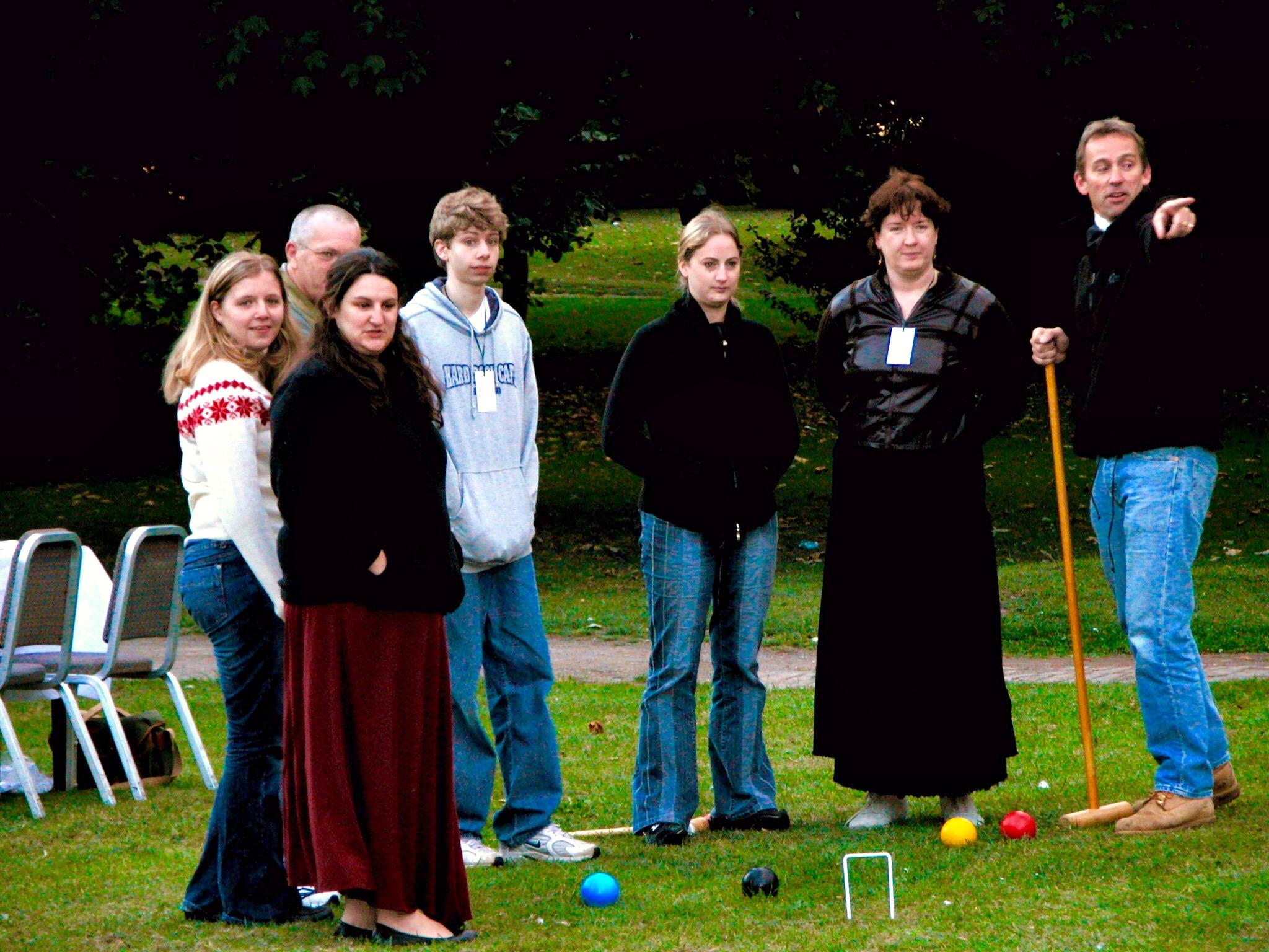 Playing croquet at the first Ffiesta.
