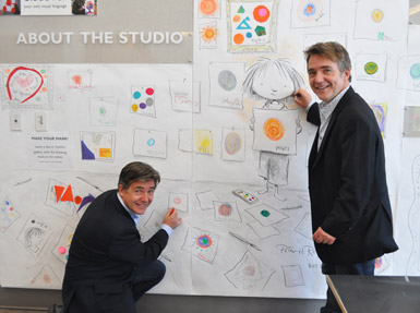 Twin brothers, FableVision co-founders, and creative collaborators Paul and Peter H. Reynolds.