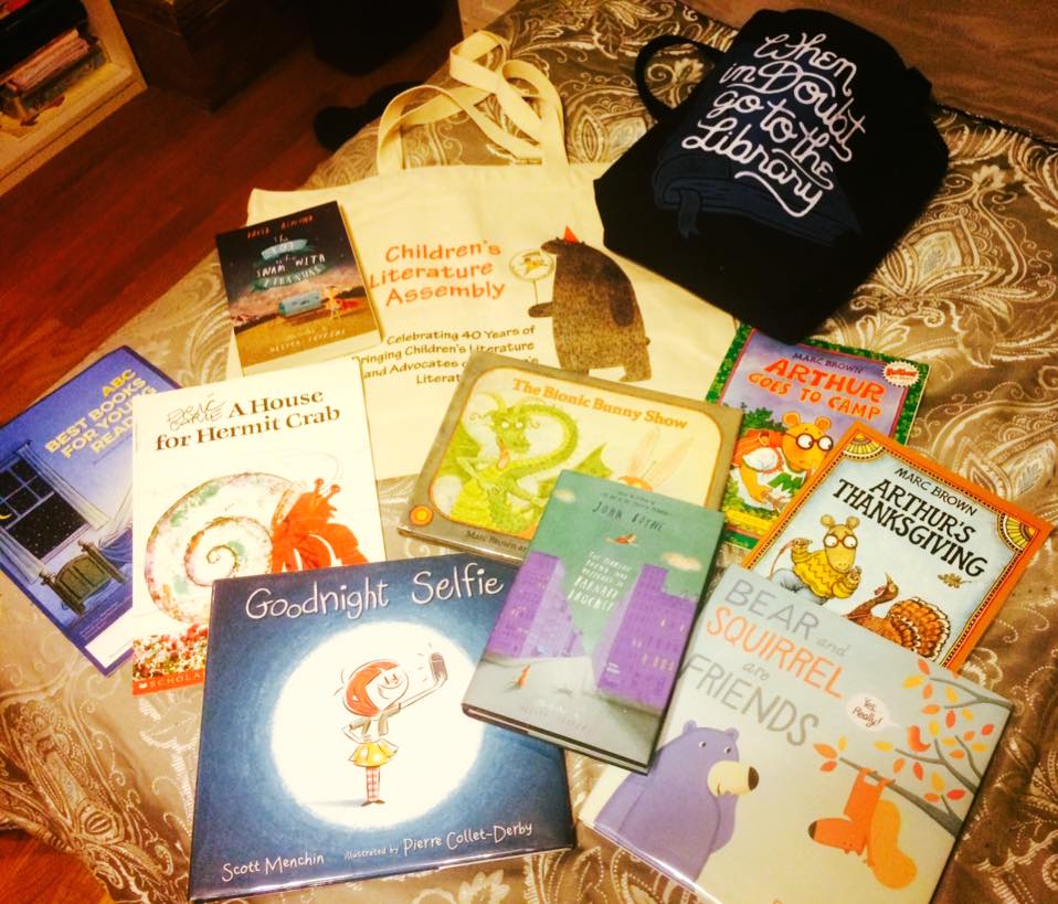 A sliver of Mitul's children's literature collection.
