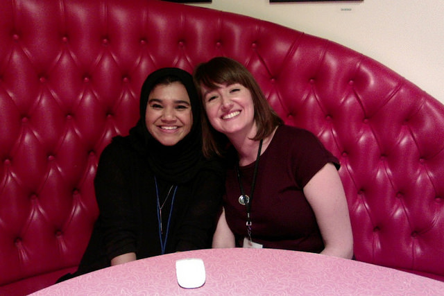 Sarah and Mitul at FableVision's 20th Anniversary Party