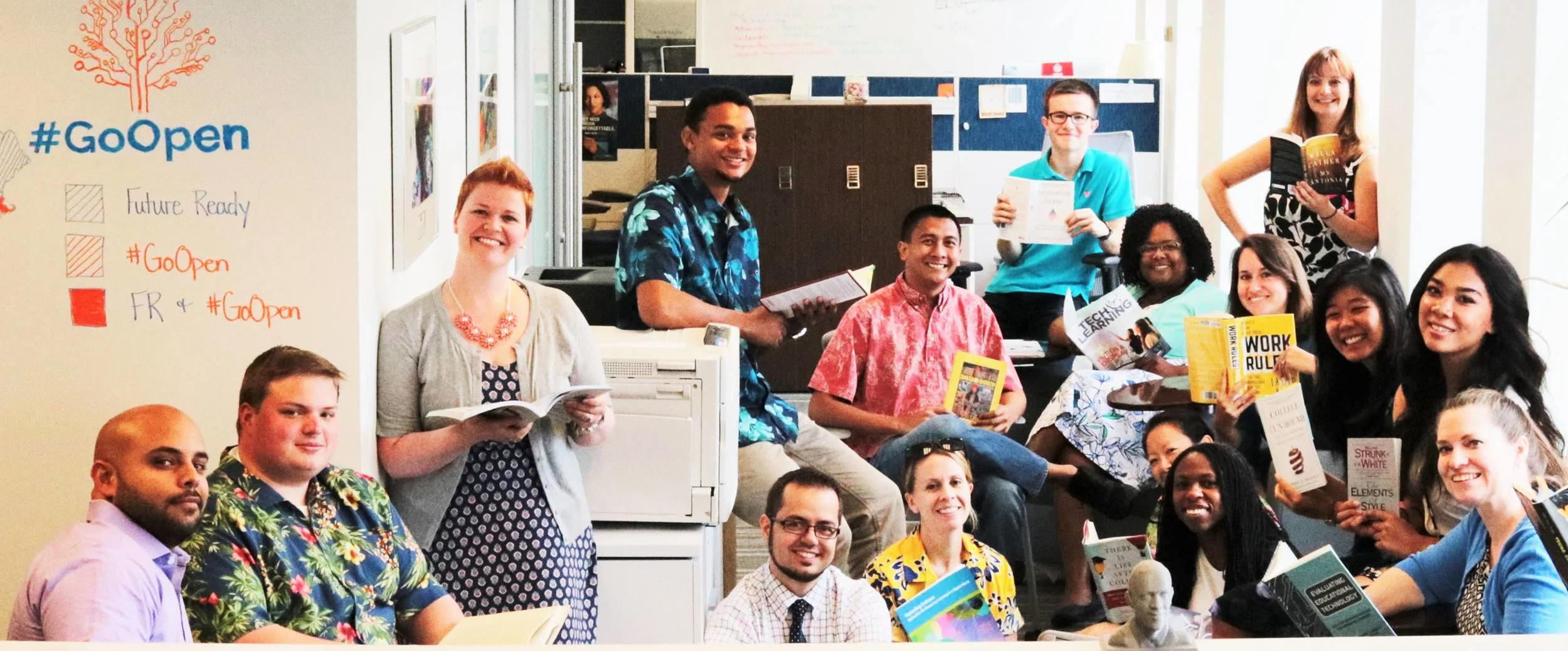 James and the team at the U.S. Department of Education participating in the #ReadWhereYouAre campaign.