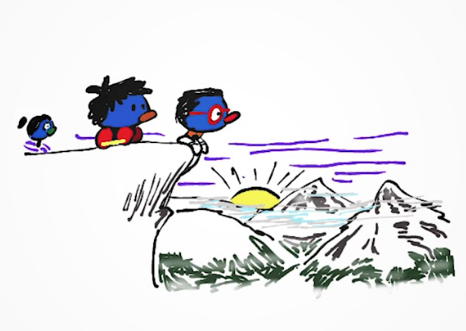 Scot's original Zoombinis character sketch.