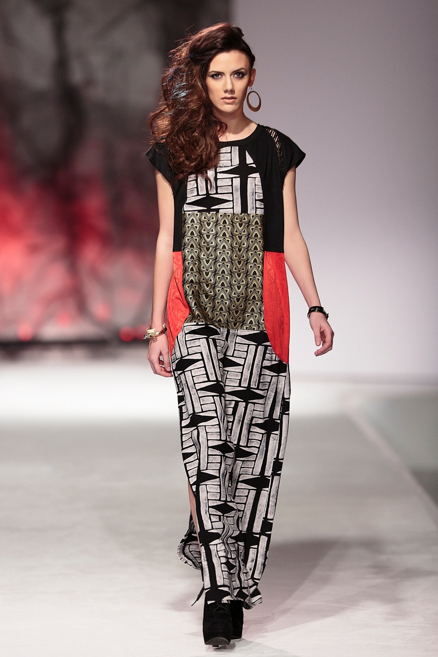 Spring Summer 2013 Patchwork maxi dress