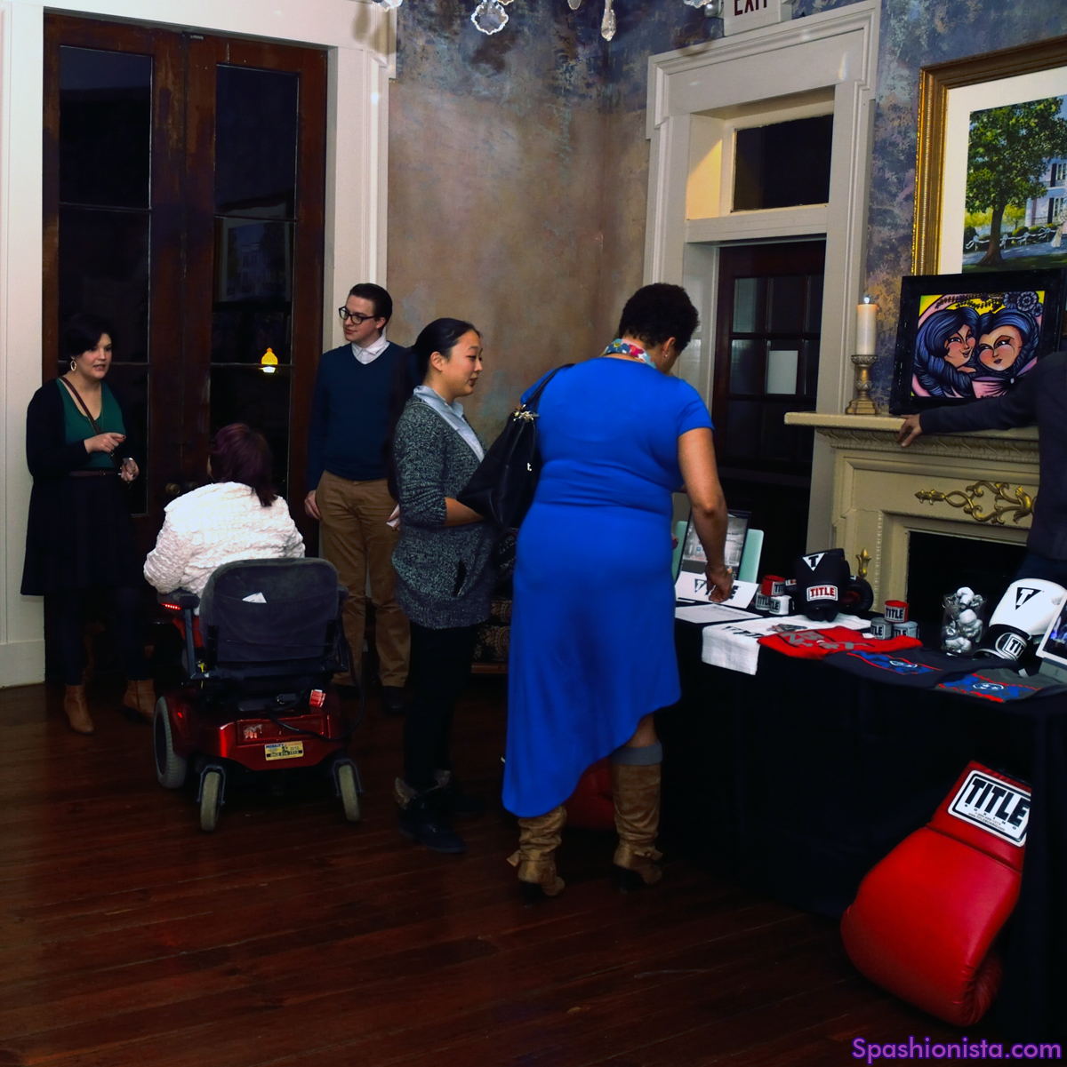 The young lady in the green is Anna McKeown , and that's her painting on the mantle