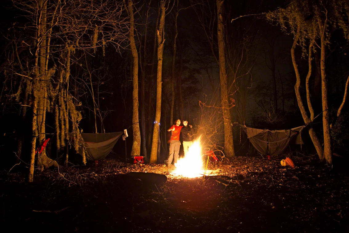 the campsite, the longest night of the year meant more time to drink beer