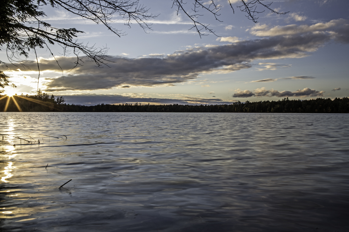 sunset over follensby clear pond, a pond i passed on my way to meet the gills on night one