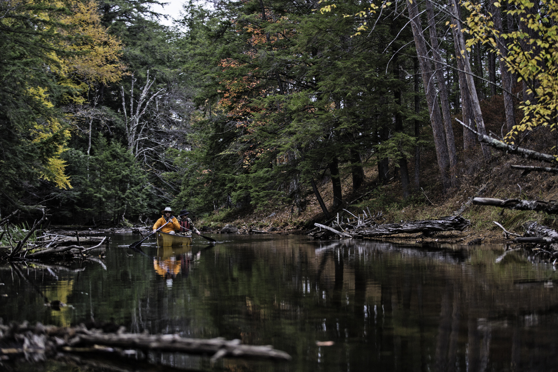 the gills learning to paddle their ship as a team. in the stream that connects floodwood and little square pond