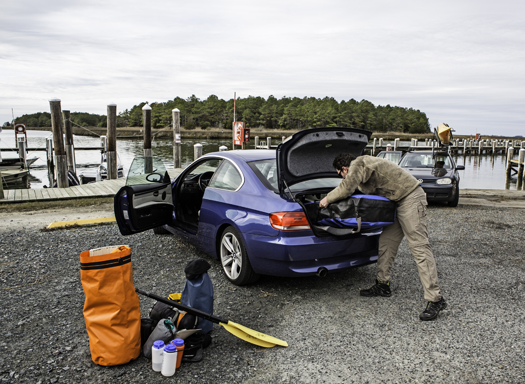 Who needs roof racks to ugly up your fancy BMW when your 16.5 foot kayak fits in the trunk?