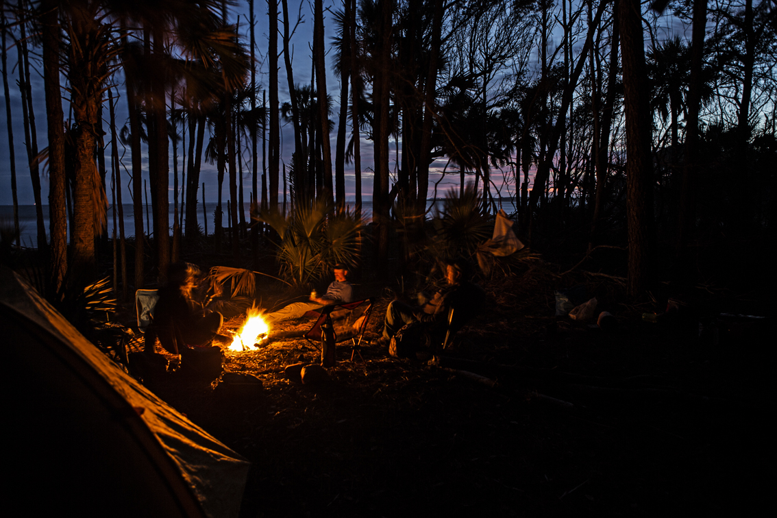 Dusk at the campsite.