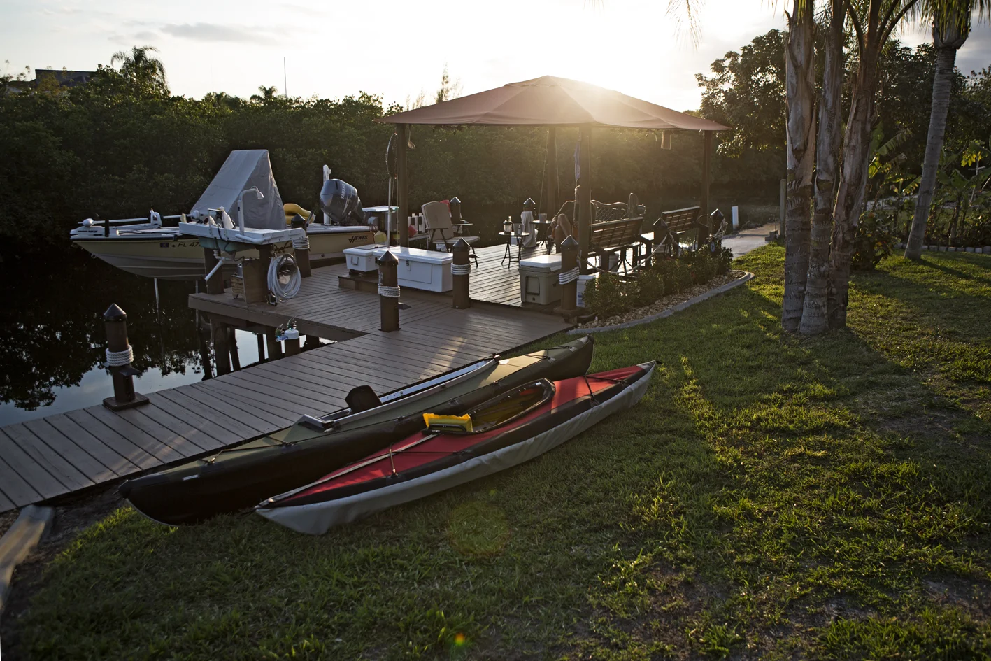 A test run to assemble the boats after arriving in Florida. 