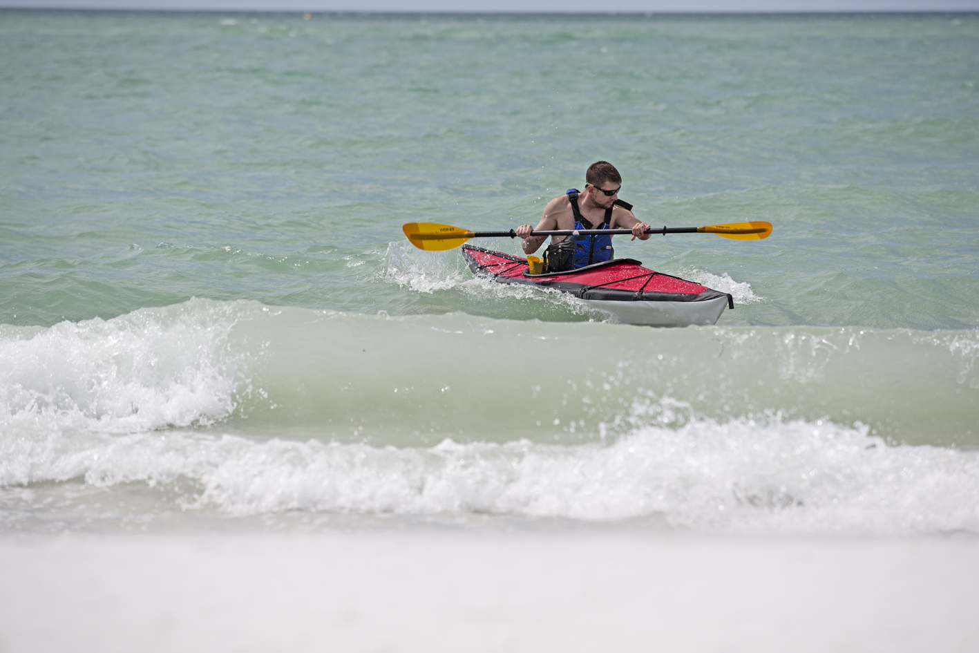 Jim playing in the surf.