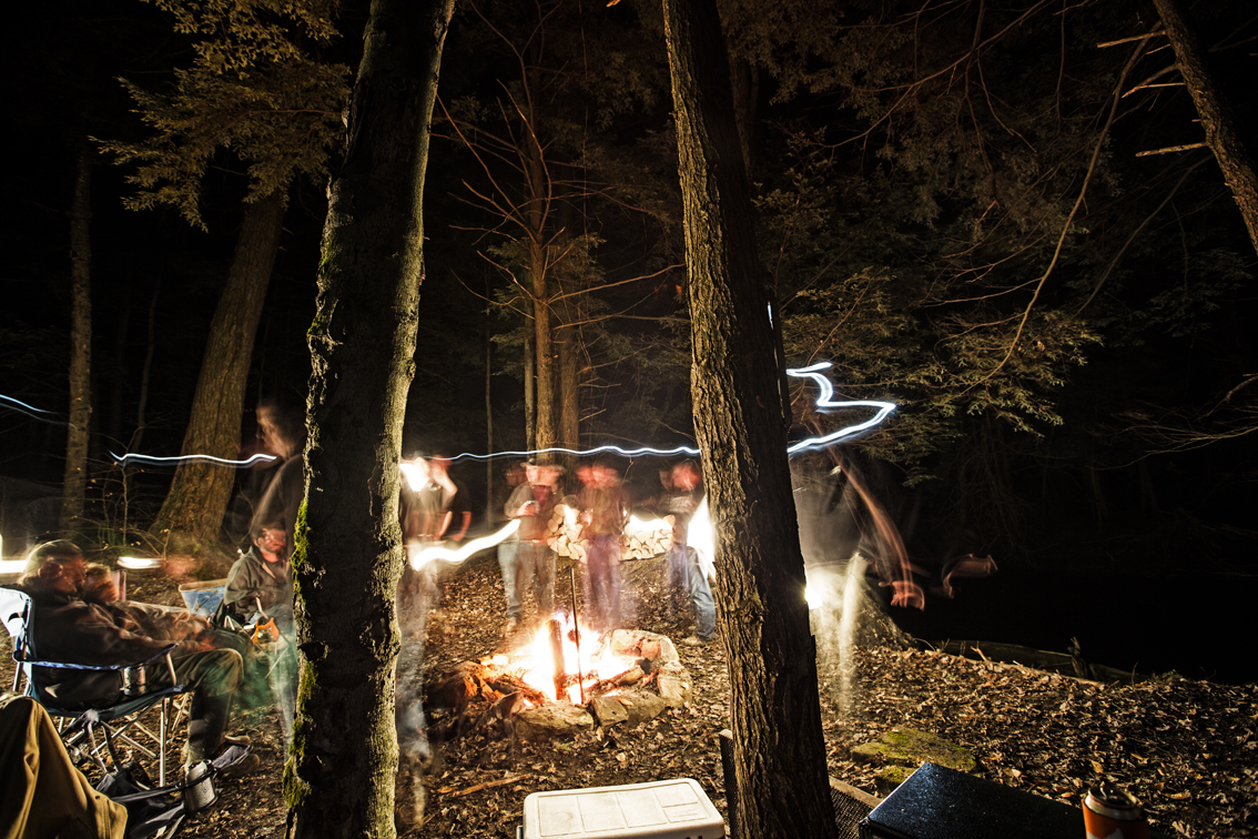 Late night around the fire. There were moments of rowdiness that included the neighbors, even with the skeleton crew.