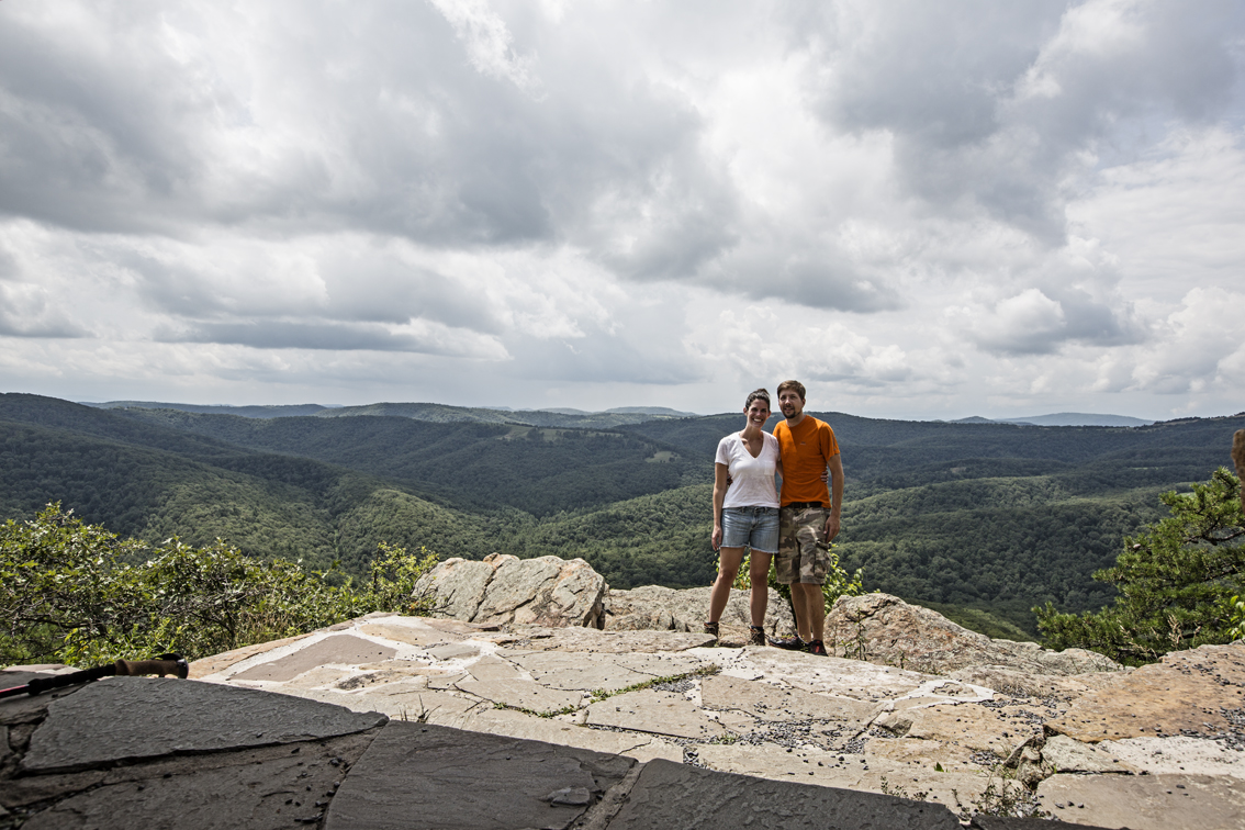 Sloane and I - hot sweaty and happy - at Cranny Crow overlook.