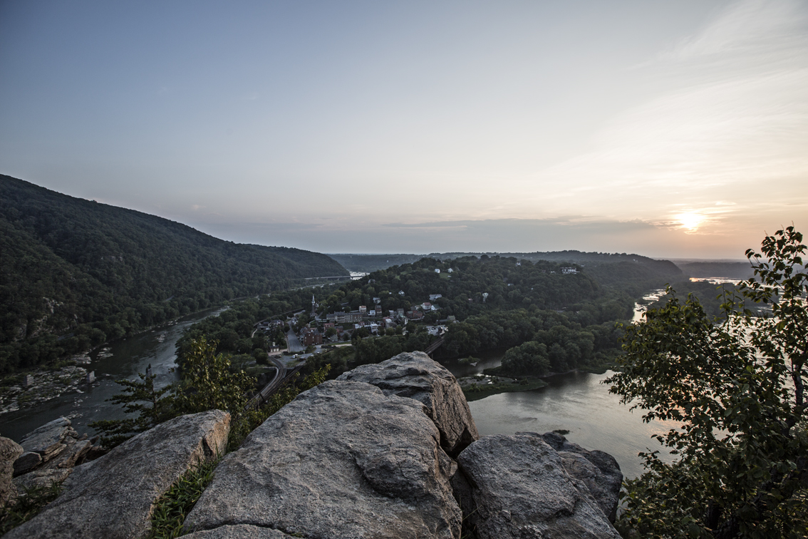 The Shenandoah (on the left) joins the Potomac. The town of Harper's Ferry is right in the middle.