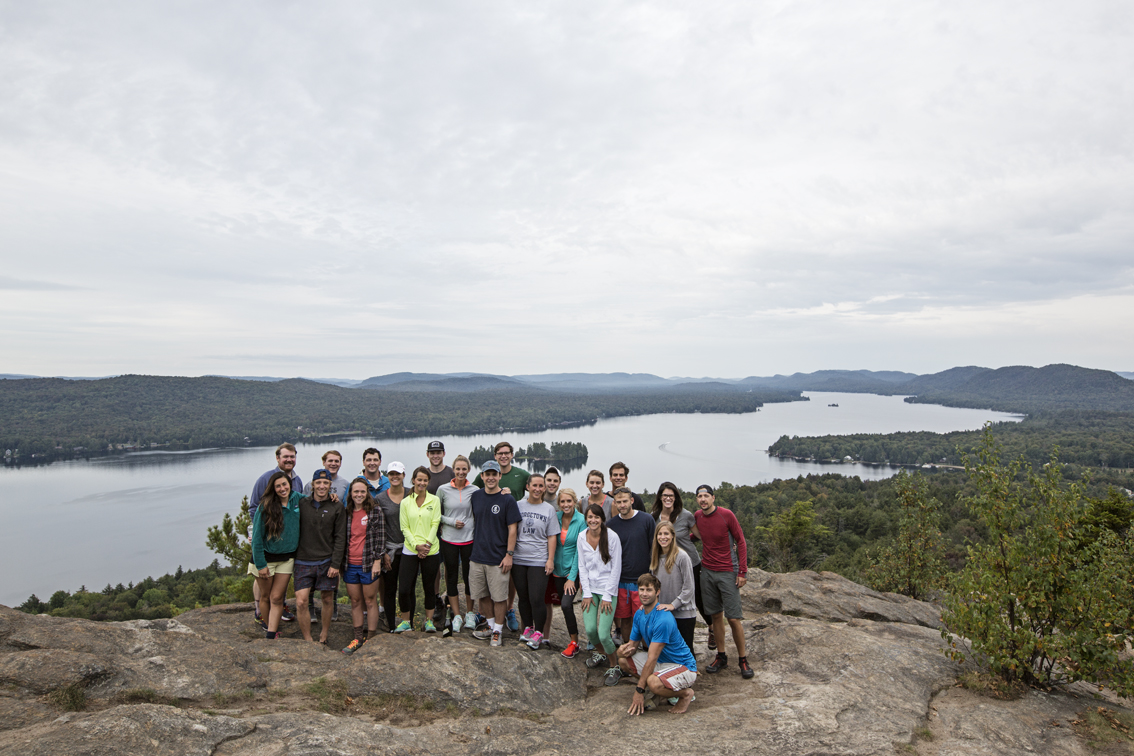 Hung over - yet motivated - wedding party at the top of Rocky Mountain on the morning of the wedding.