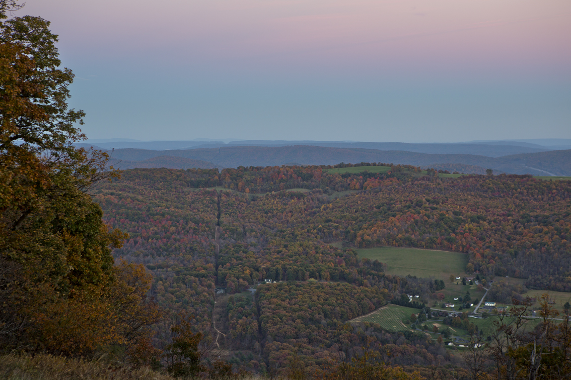 Fall colors in the valley below Evitt's mountain.