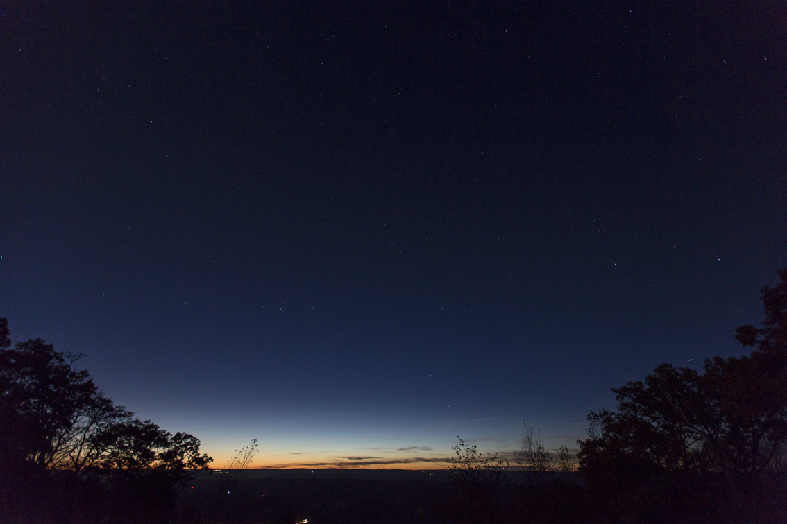 Dusk at the Mason Dixon Line.