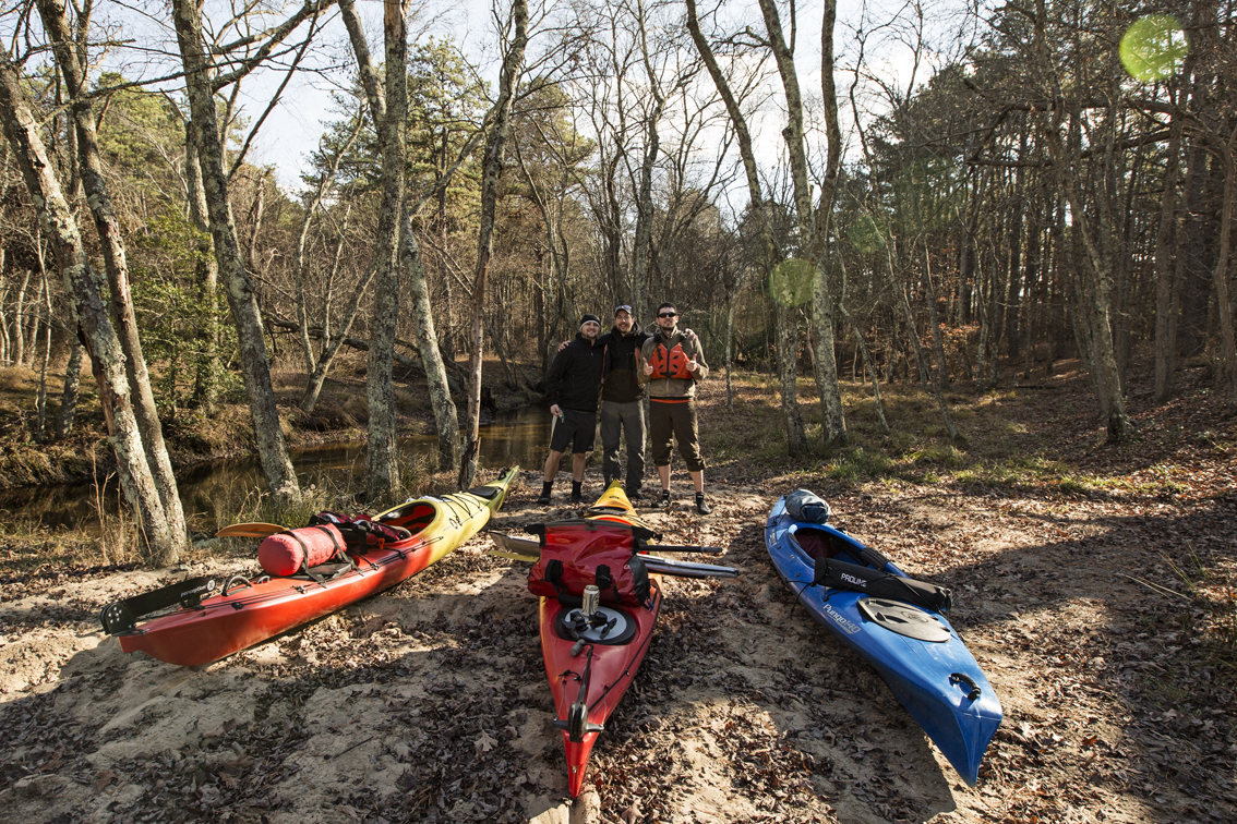 Gear loaded and ready to go at the put in for the Batsto River.