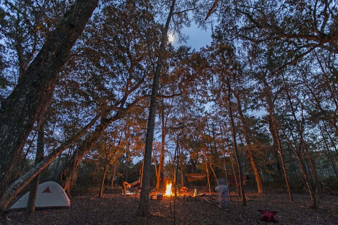 The crew working on dinner and fires.