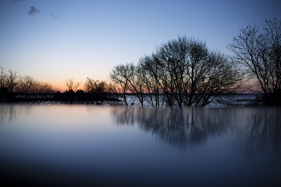 Sunrise the following morning. The puddle was now ice.