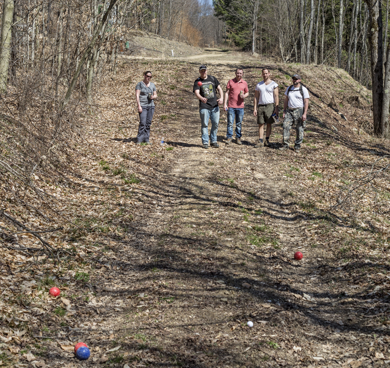 Epic game of Bocce on the mountain.