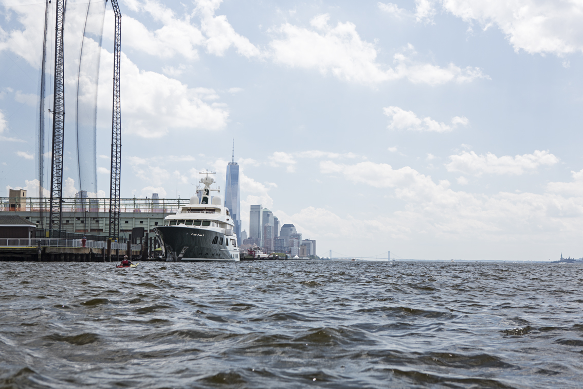 Loren passing the Chelsea Piers.