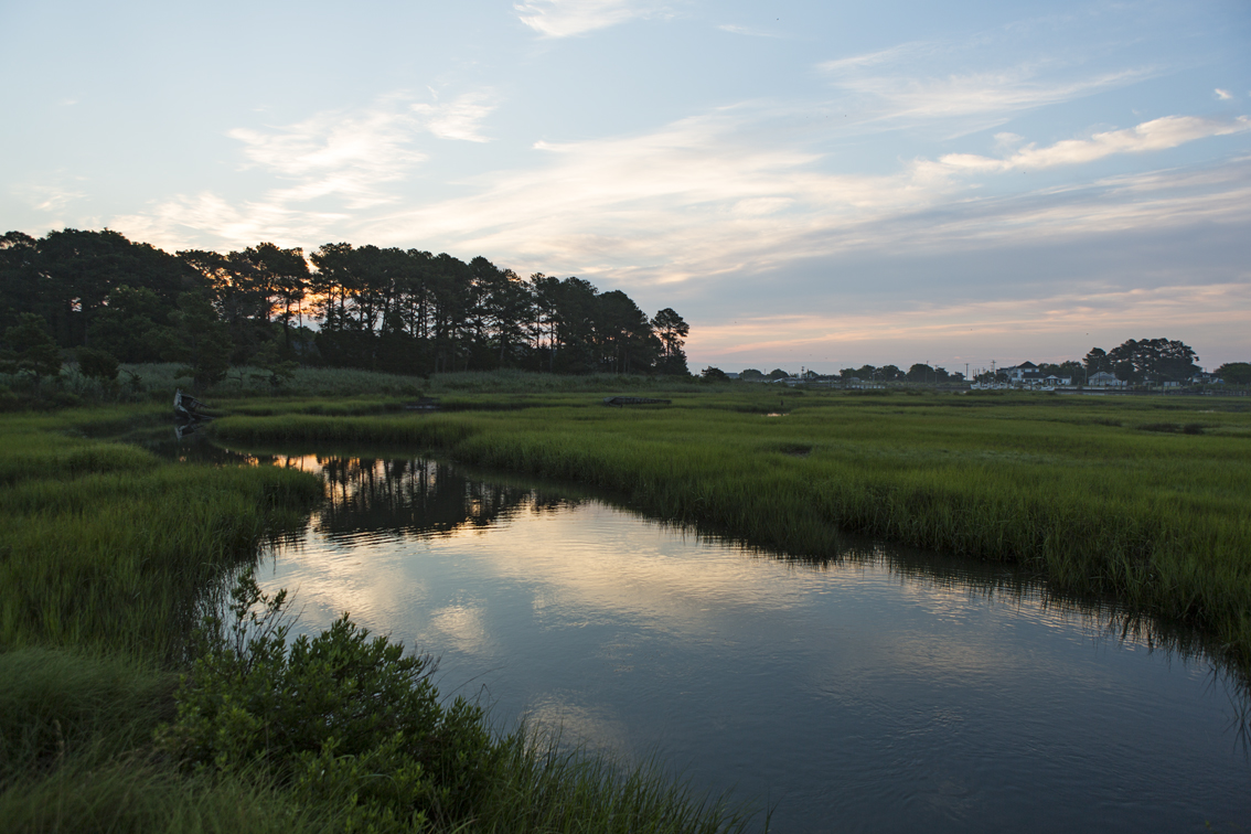 Sunrise in Oyster, VA on Cobb Mill Creek. I went kayaking out of here to some barrier islands in Mockhorn Bay on this particular day.
