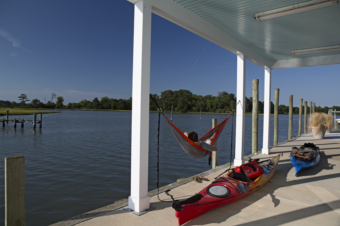 Perfect hammock spot, under the deck.