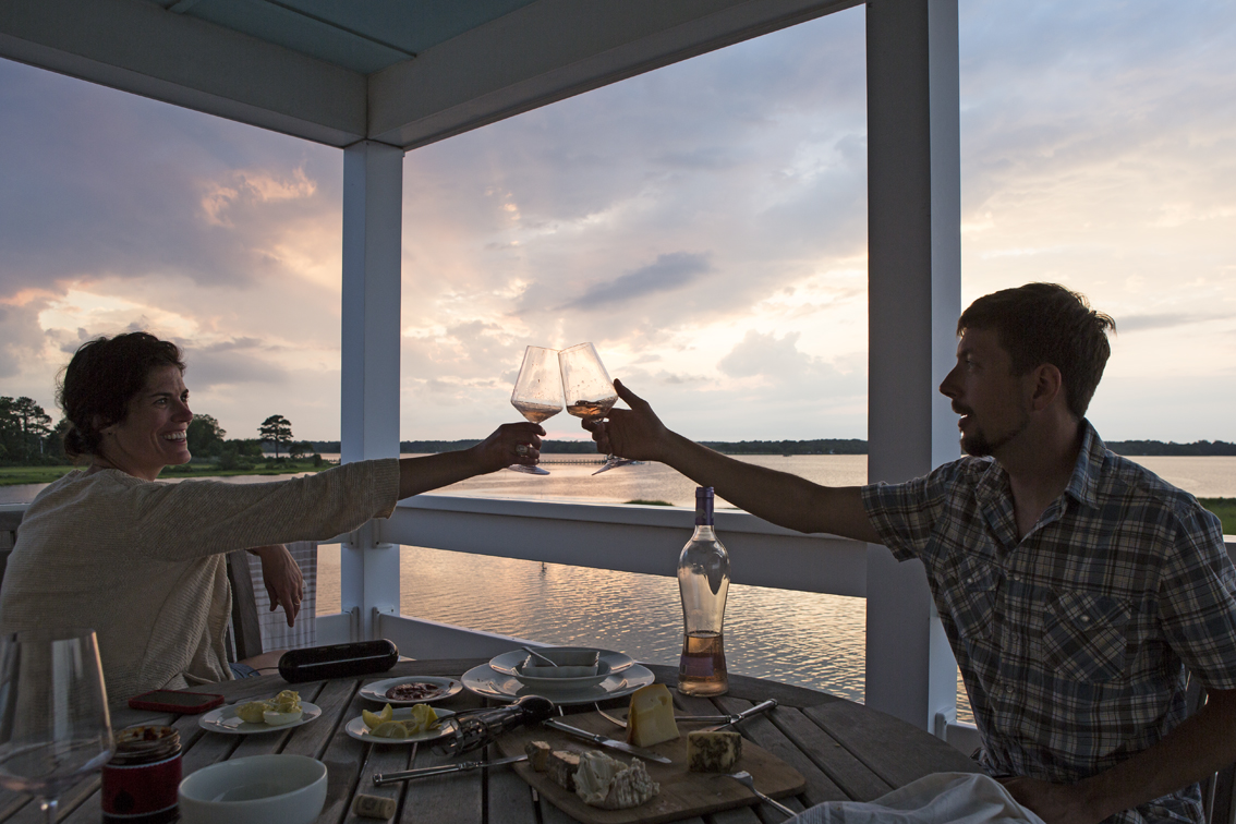 Sunset on our last night, listening to Amazing Grace and toasting our lost friend, Captain George.