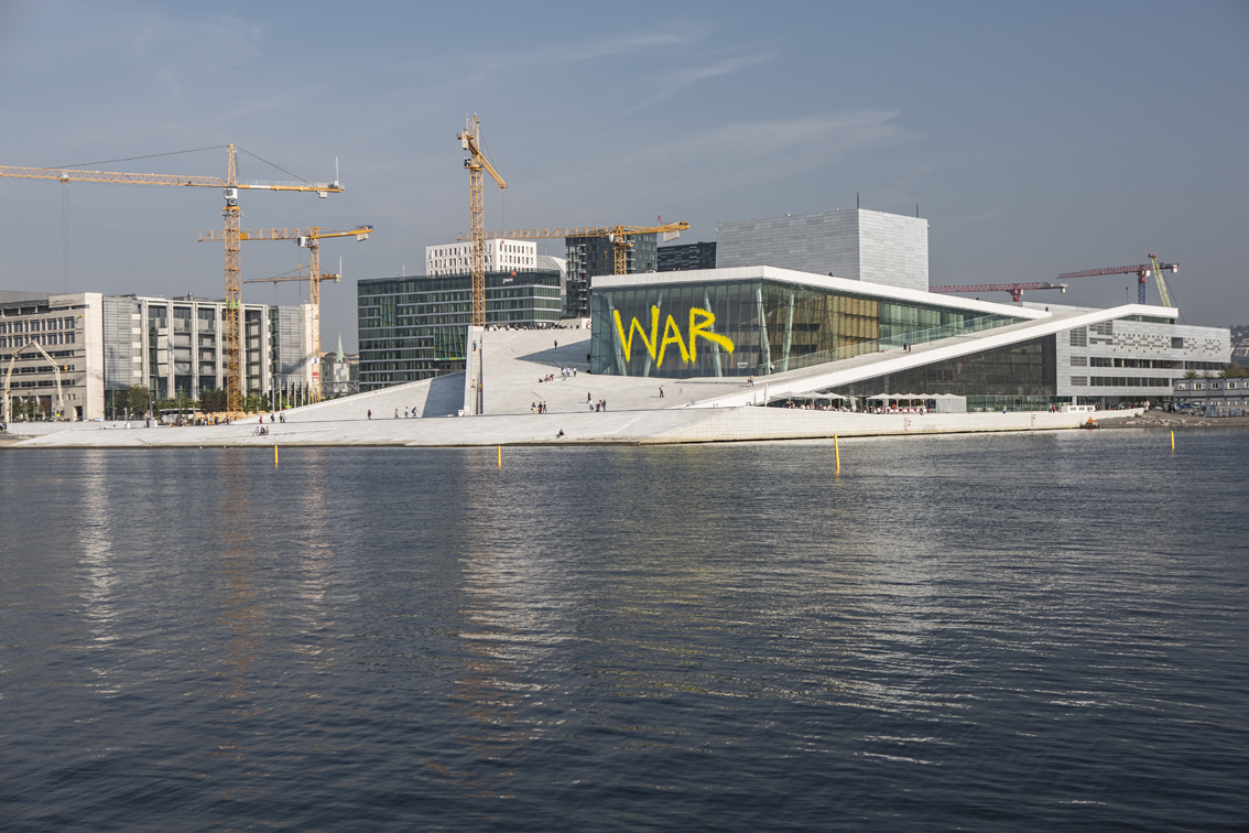 The new opera house at the Oslo waterfront, you can walk all the way to the roof of this awesome building, and people were certainly taking advantage of the sun that had finally poked out.