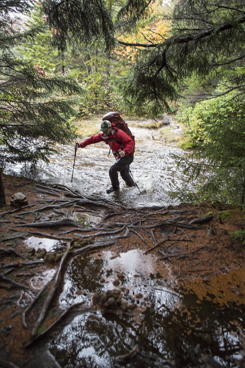 Loren in his creek crossing pose, probably the 3rd crossing of the day, unfortunately he was the first one of the day to get his boots wet in our group.