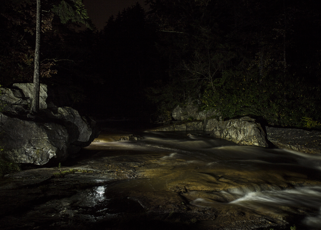Our creek side paradise right next to the campsite. Loren almost tore his toe nail off while trying to get to the spot behind the boulder to paint it with light, it was looking pretty rough. 
