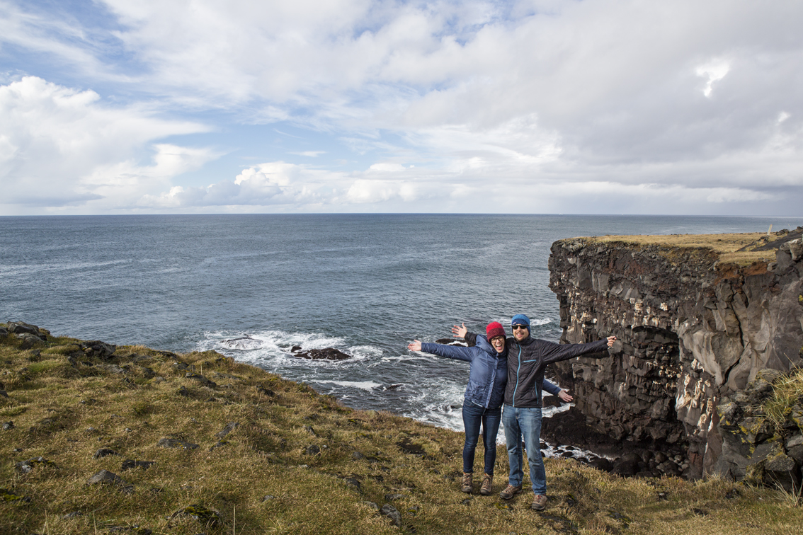 At the cliffs.