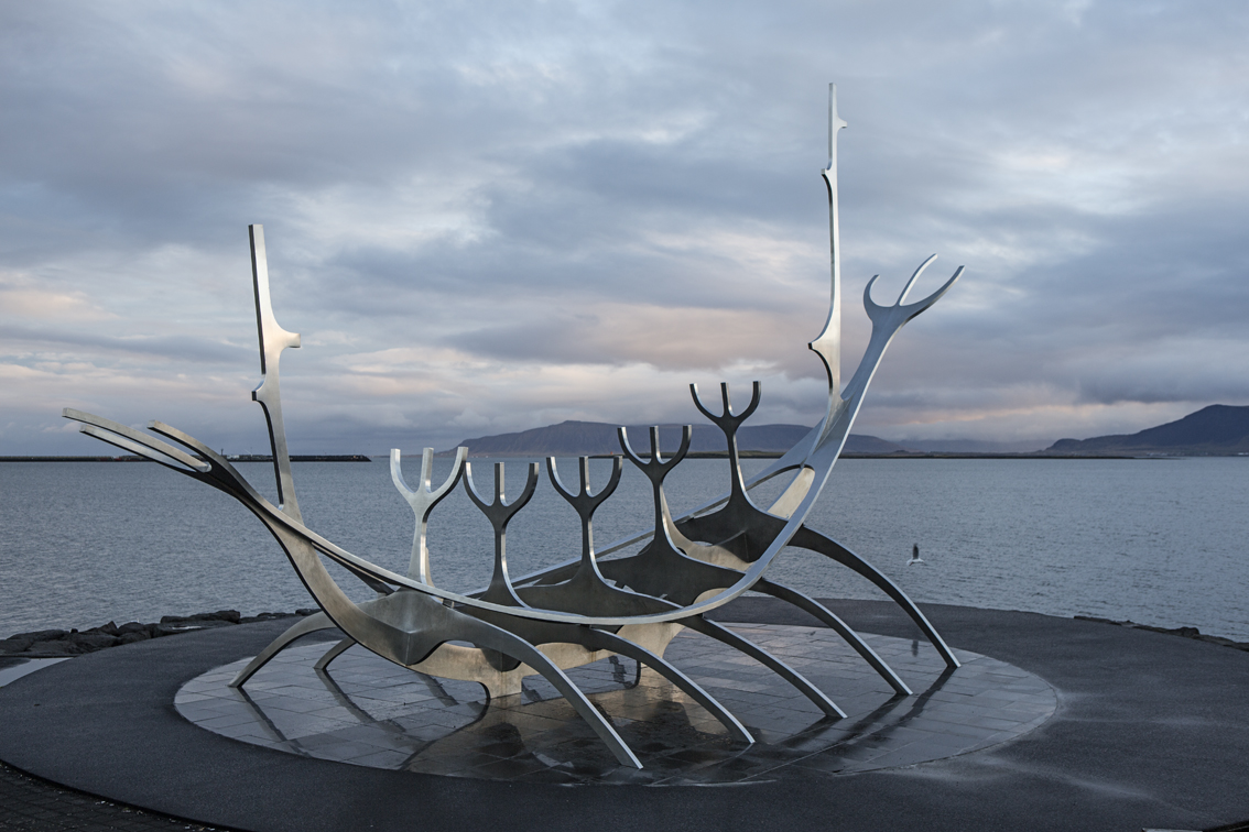 Sunvoyager statue on the water, right near our apartment.