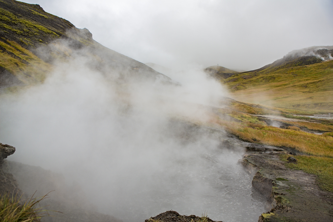 Just outside the hot spring area.