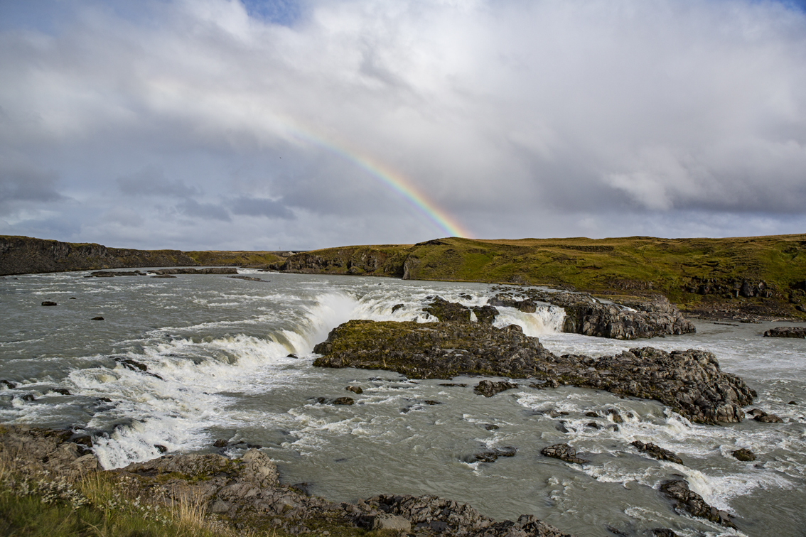 Uridafoss, a lesser visited waterfall on the ring road, and of course a rainbow.