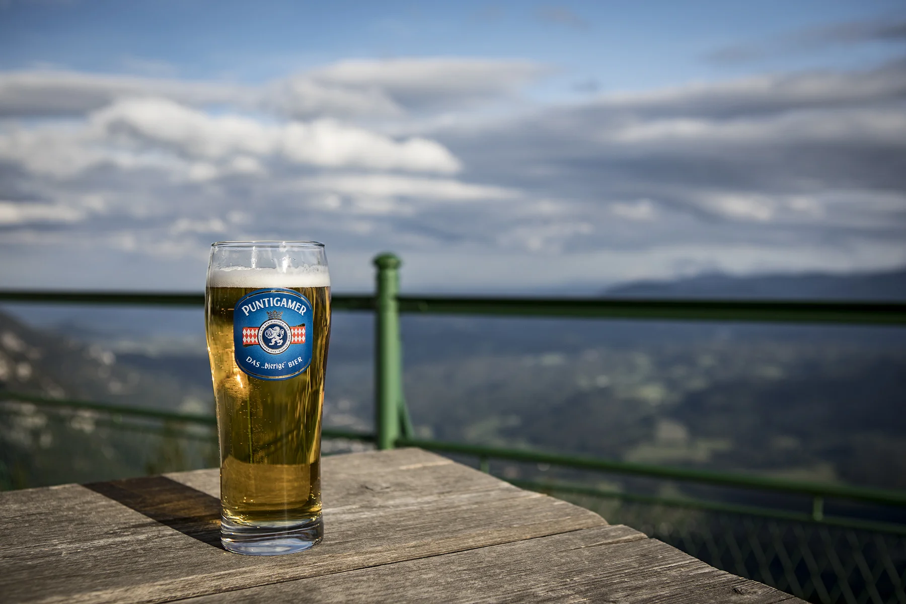 Beer with a view of the valley we just traveled.