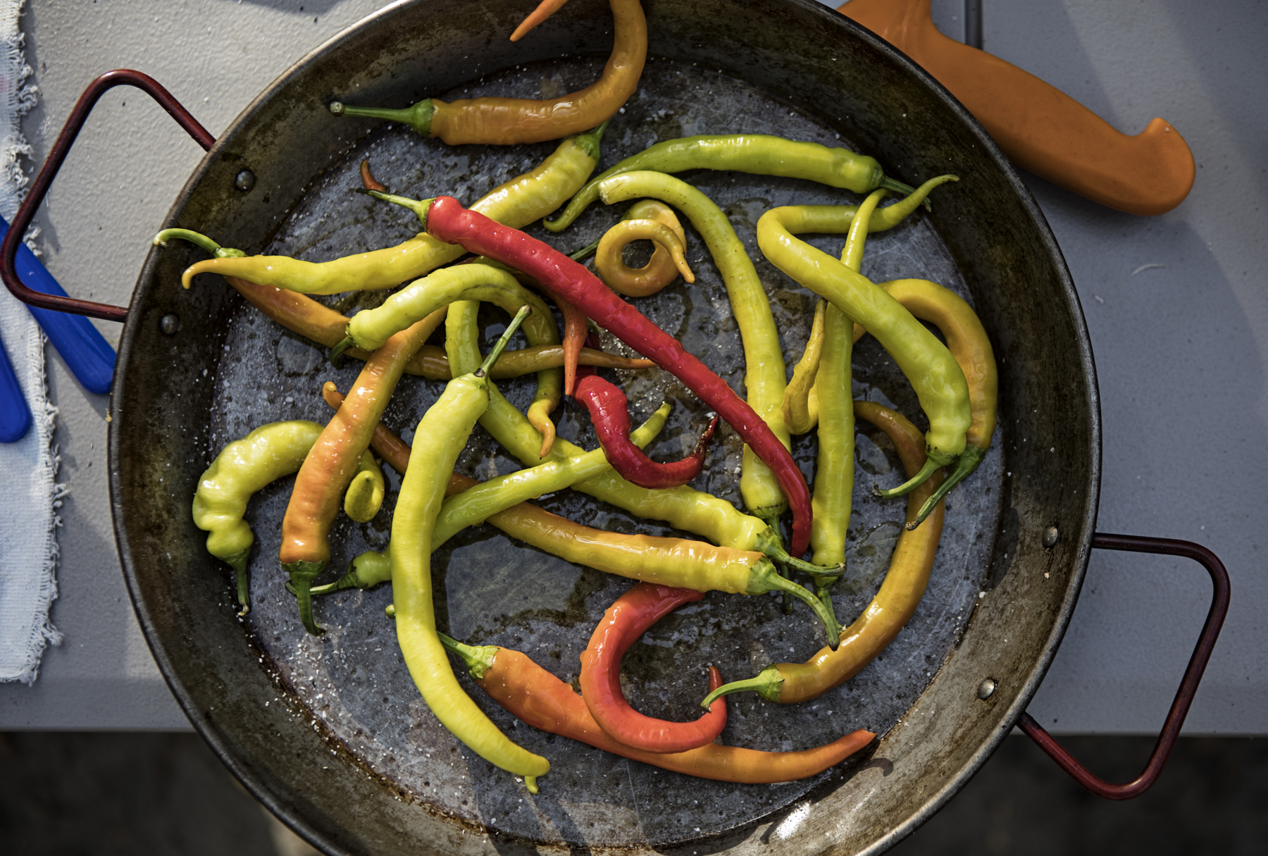 Corbaci peppers, they look hot, but they are sweet and delicious.