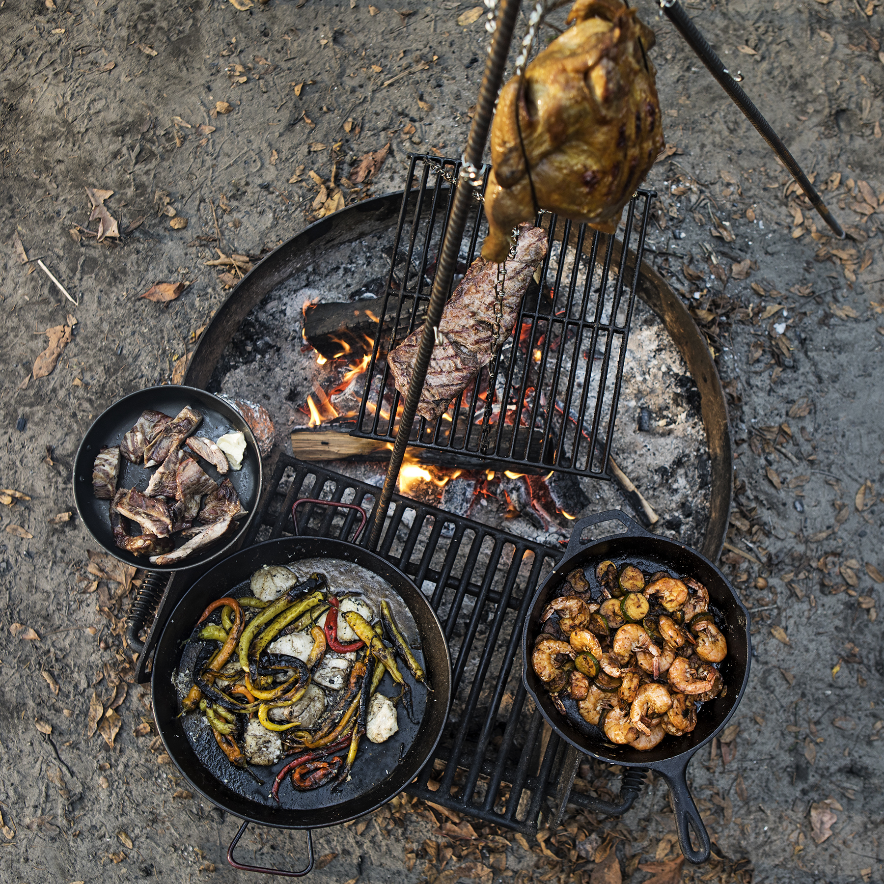 A campfire feast in the Pine Barrens