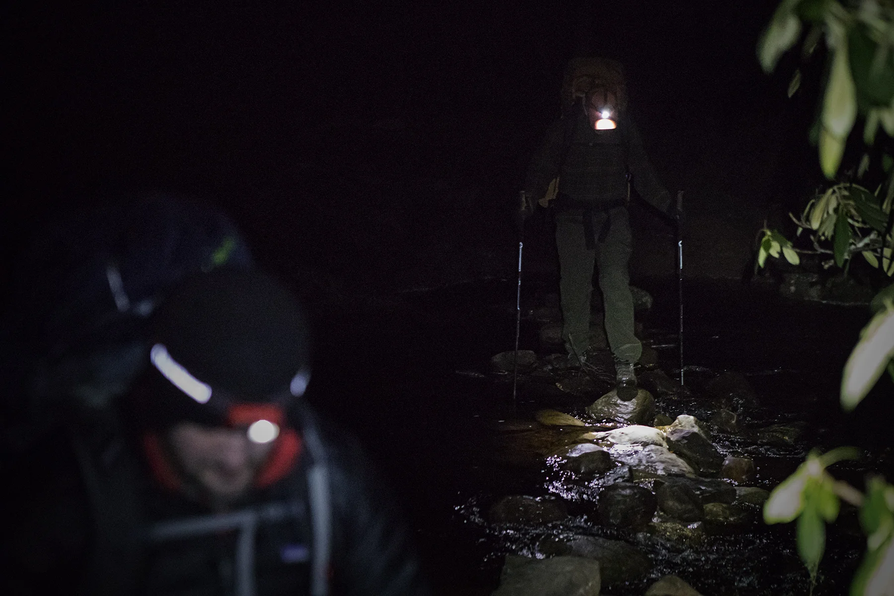 Frank making his way across red creek.