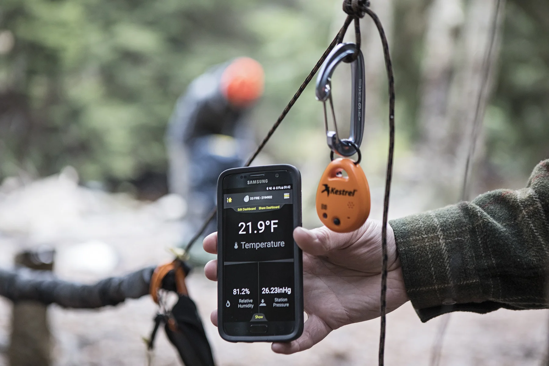 Frank brought along his little weather station, so we were able to track the temperature through out the whole trip. 