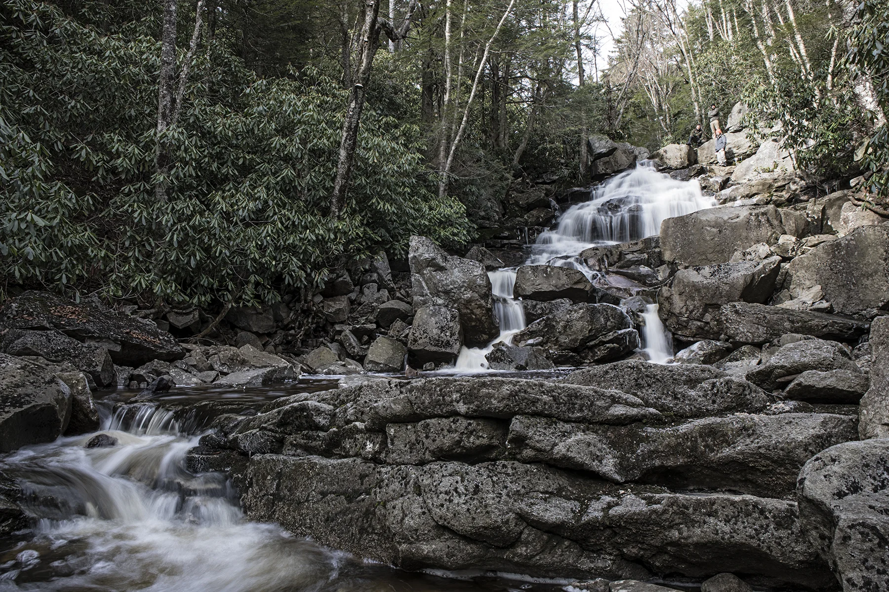 The big waterfall on Stone Coal Run, if you look closely you can see the crew at the top.