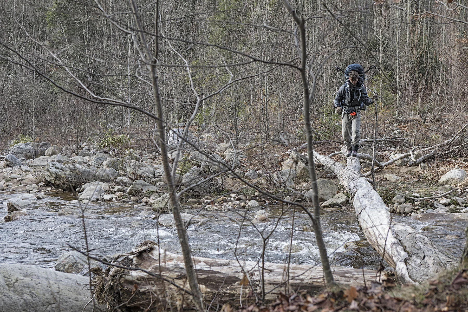 Nate on our first crossing of Red Creek.