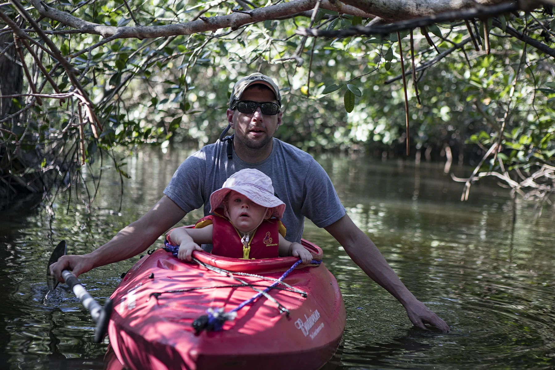 Jim and Amelia in the mangroves.