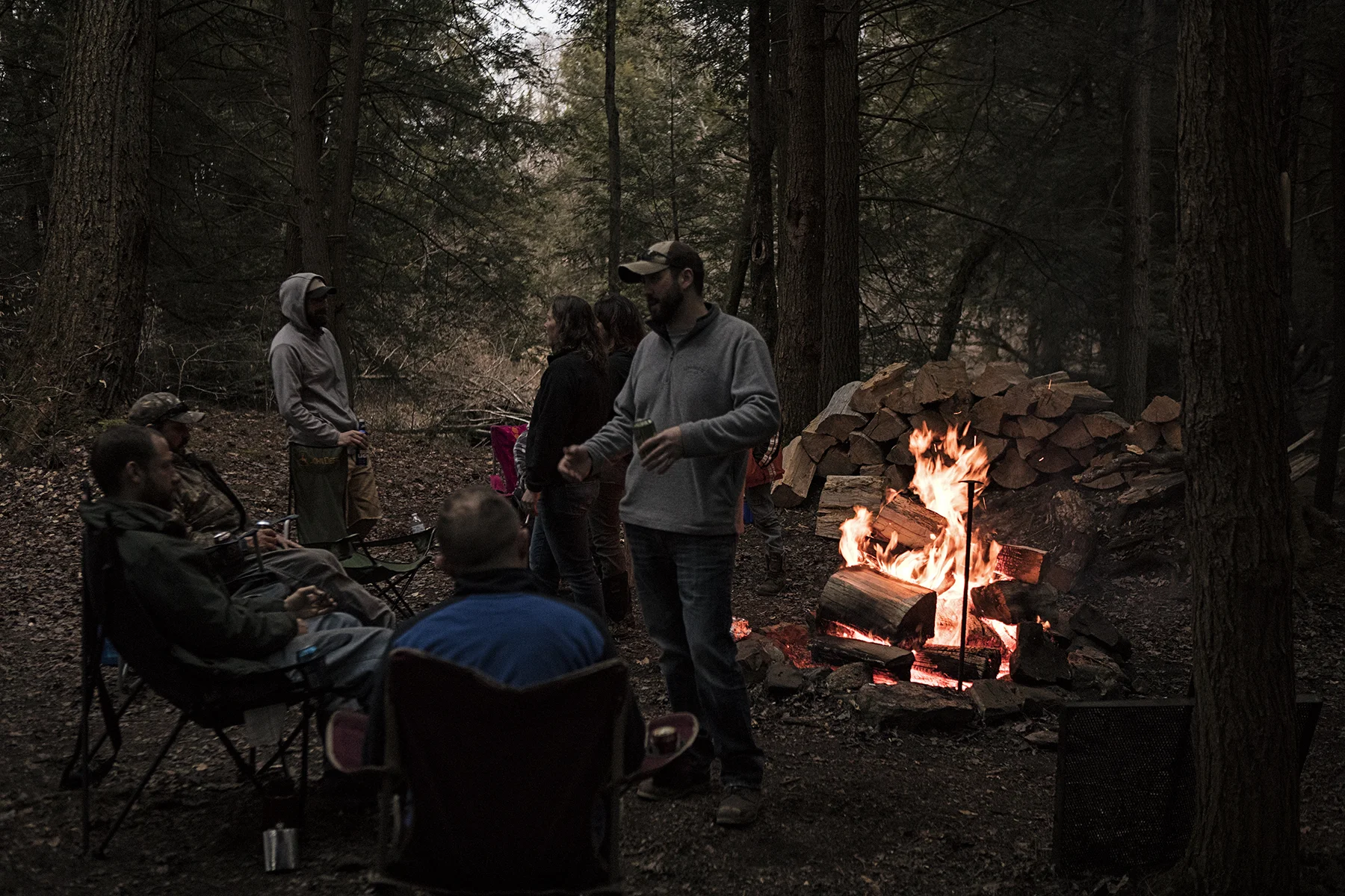 The beginning of an all night fire.