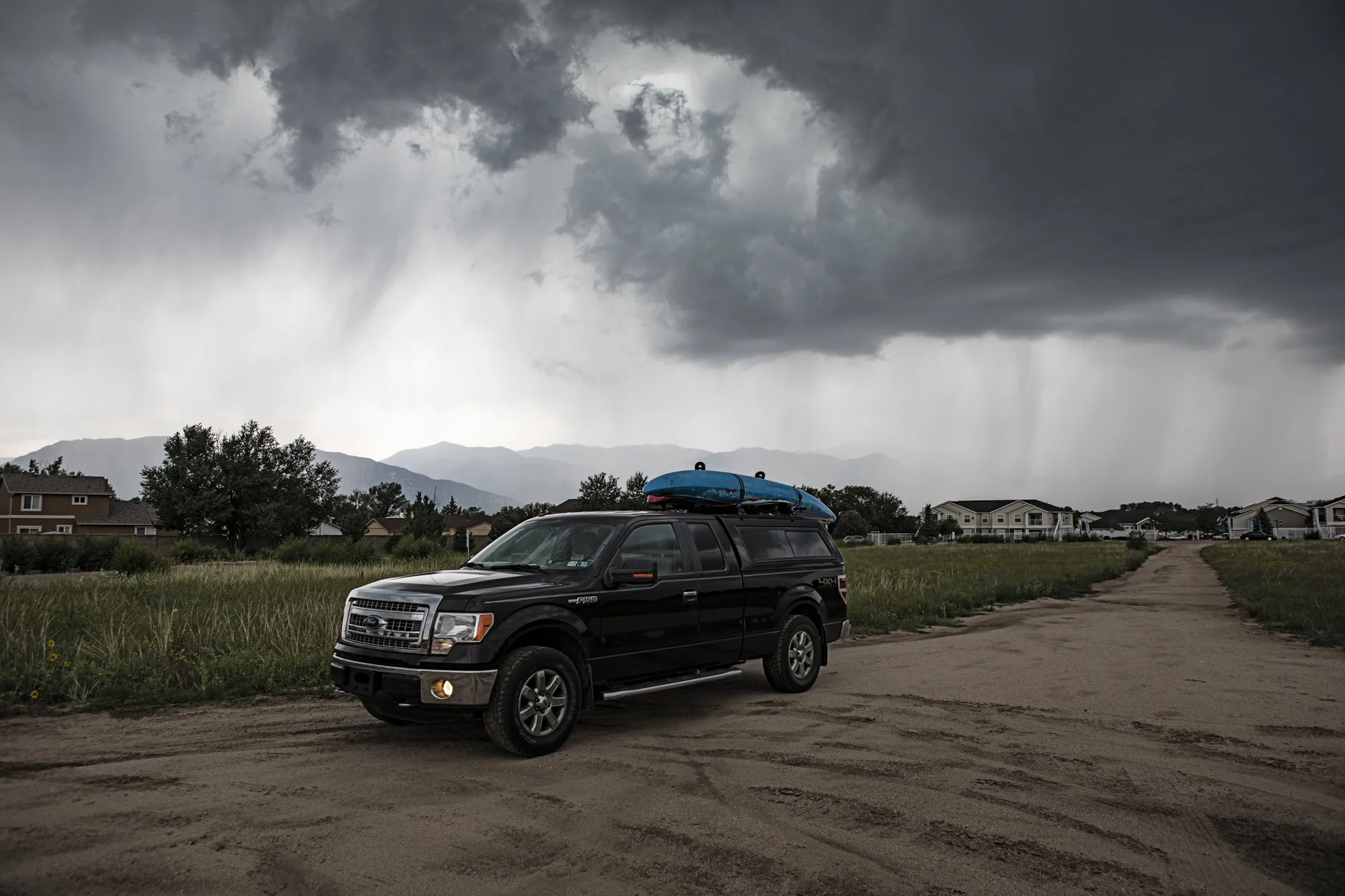 Just outside Pueblo, CO. We found the mountains, and they were angry.