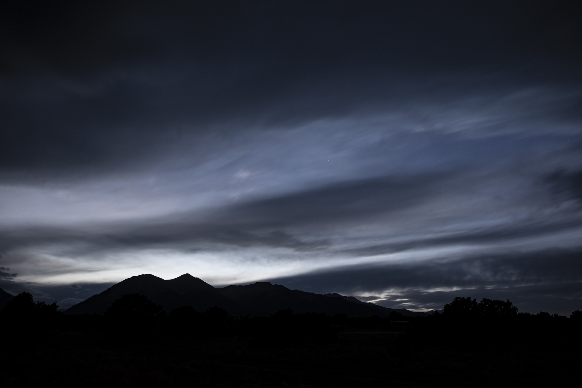 Possibly Mt. Shavano or Mt Princeton, but definitely a view from our campsite.