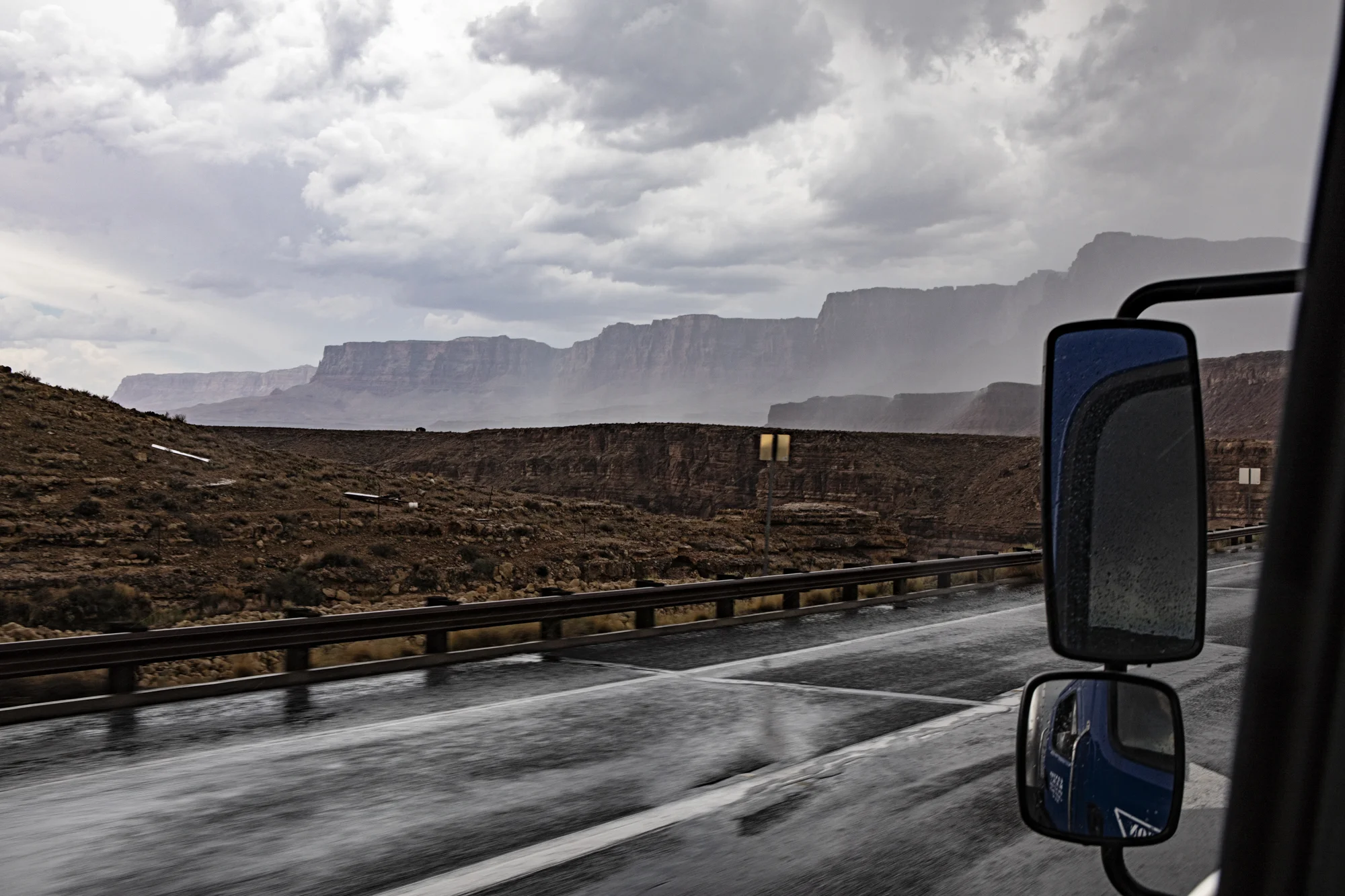 Rains falling across the canyon.
