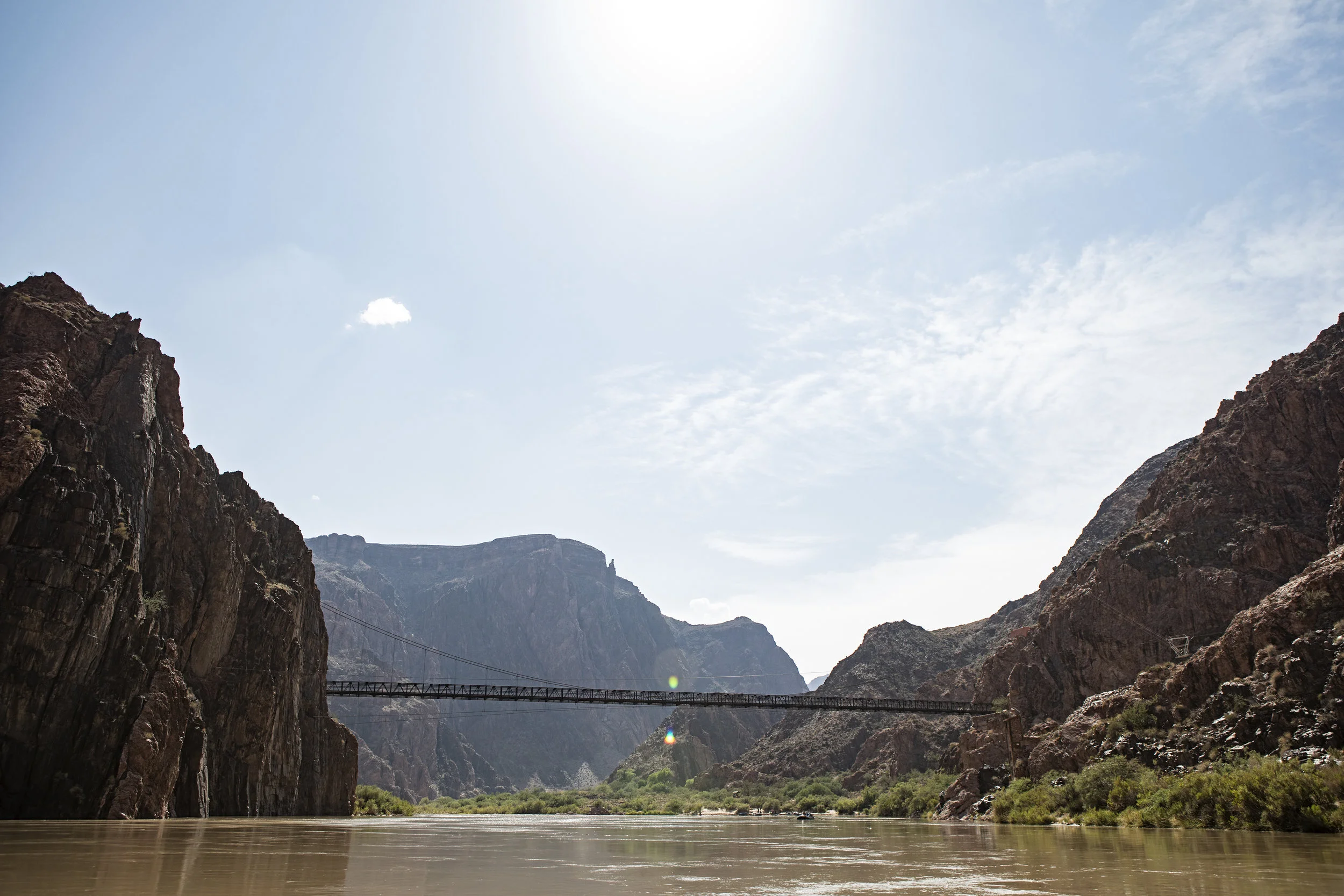Kaibab suspension bridge across the Colorado.